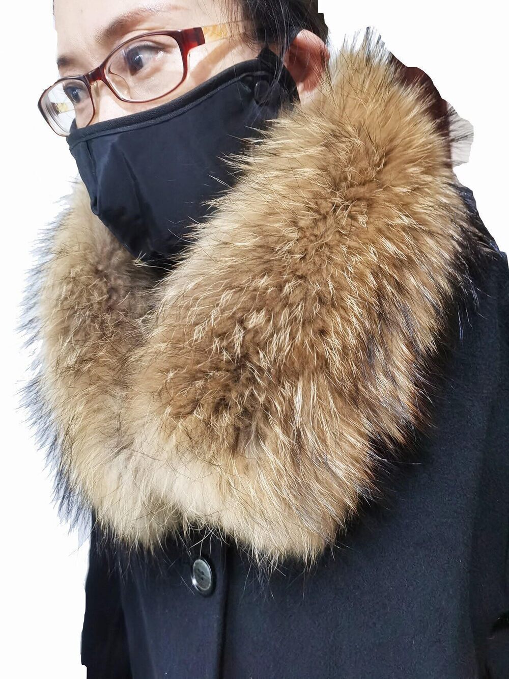 1676 Real Pelts Collar Warm Hairs Scarf Raccoon Hairs Collar Hood Unisex